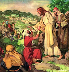 Jesus heals the Leper